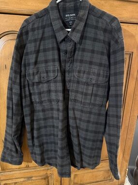 Filson Black and Gray Plaid Shirt- XXL
